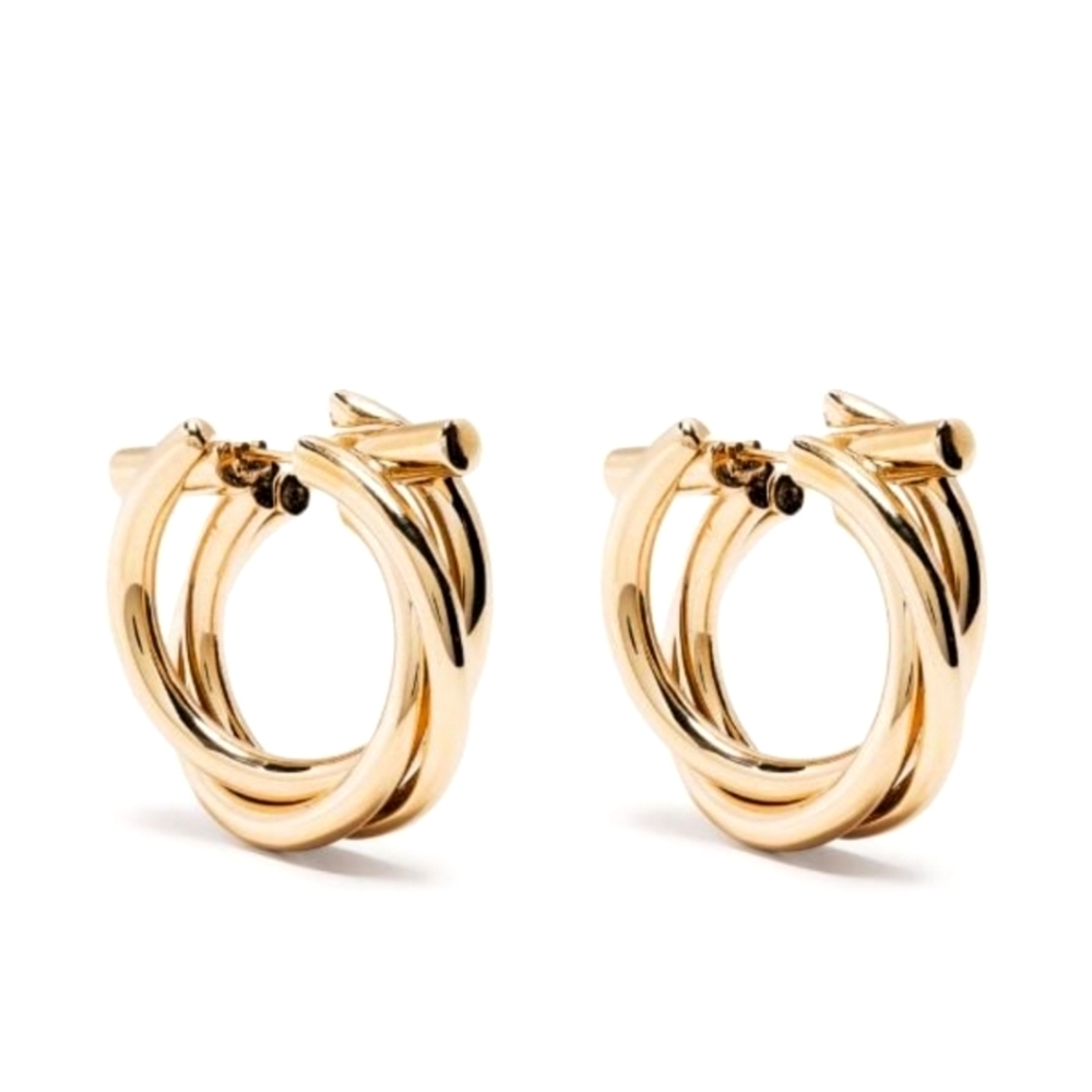 SALVATORE FERRAGAMO INTERTWINED GANCINI HOOP EARRINGS